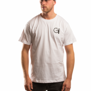 man with white great injuries t-shirt front