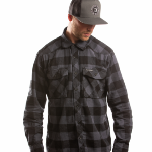 man with black grey great injuries flannel