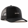 black trucker cap rip with round brim and mech back