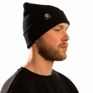 long beanie in color navy blue