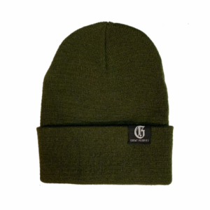 Long beanie green with black label