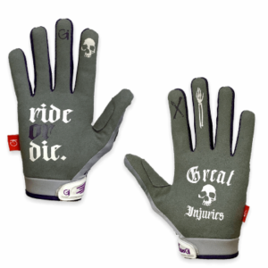 mx bmx or mtb glove inside hand wit print ride or die from the brand greatinjuries