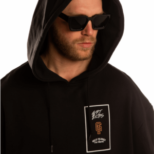 detail of great injuries hoodie 911 in color black