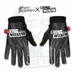 mx glove top print from great injuries and living for the weekend in color grey black