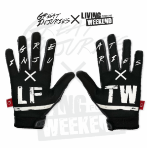 handpalm print from bmx mx mtb glove black white living for the weekend print