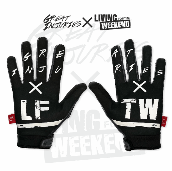 handpalm print from bmx mx mtb glove black white living for the weekend print